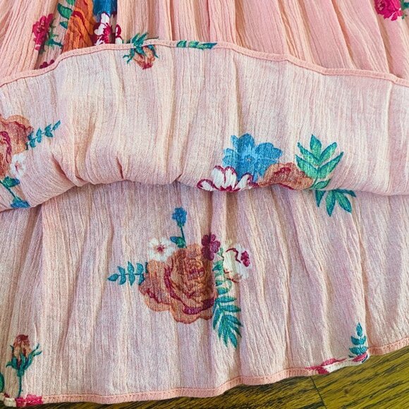 Matilda Jane Let's Go Out Dress - Peach Floral Boho Dress - M - Picture 12 of 14